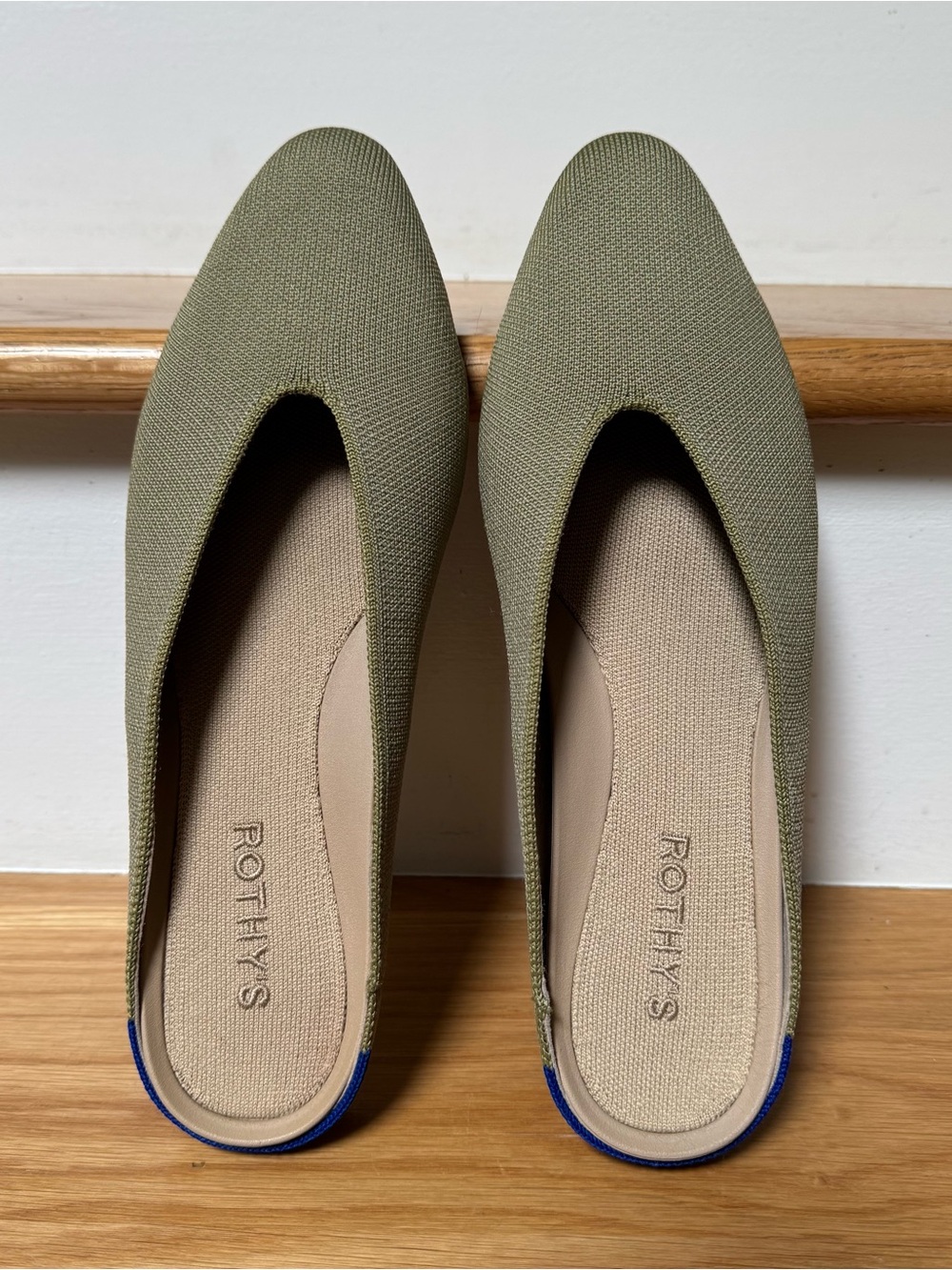 Rothy's Almond Demi Sage Green Mules Size 9